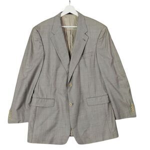 LORO PIANA Blazer Sport Coat‎ Suit Jacket Mens Size 42R Micro Houndstooth Cream